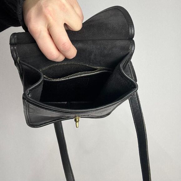 Coach Murphy Vintage 80s 90s Black Genuine Leather Crossbody Bag 9930 - Picture 5 of 7